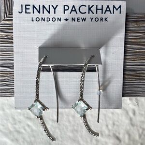 Jenny Packham silver sparkly earrings
